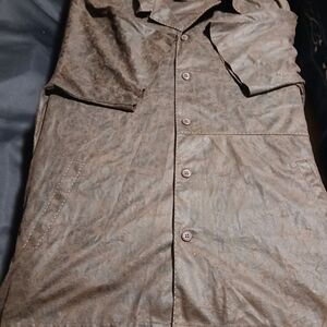 Brown Syllables System Size xl Button Up T Shirt